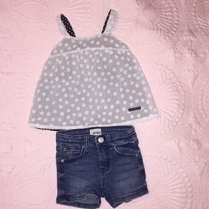 Hudson Jeans 12 Month Denim Shorts and Tank Outfit